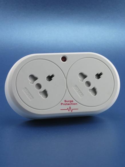Twin Socket Travel Adaptor with Surge Protector - S495